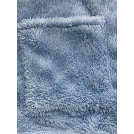 Solid Fuzzy Sweatshirts, Casual Crew Neck Long Sleeve Sweatshirt With Pockets, Women's Clothing